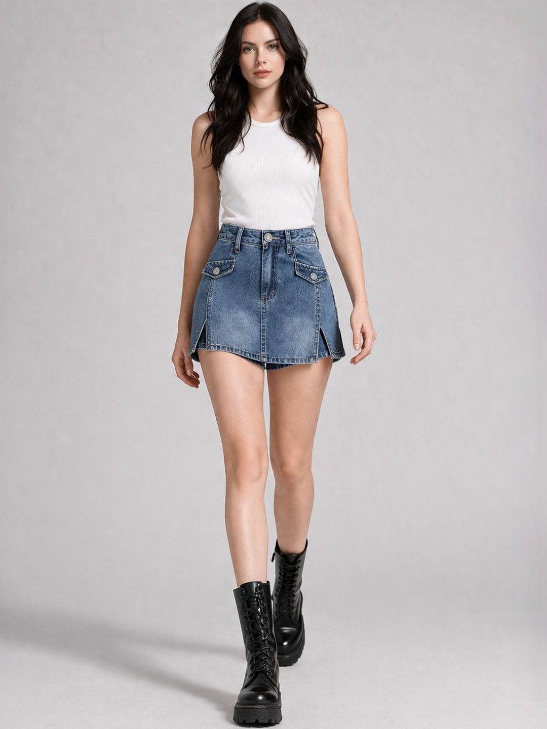 Suo Women Denim Denim Shorts-picture-55
