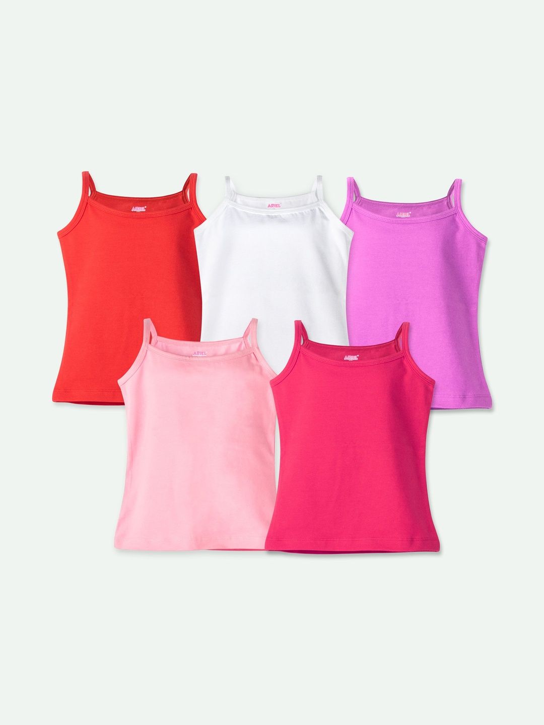ariel Girls Pack Of 5 Non Padded Camisoles-picture-17