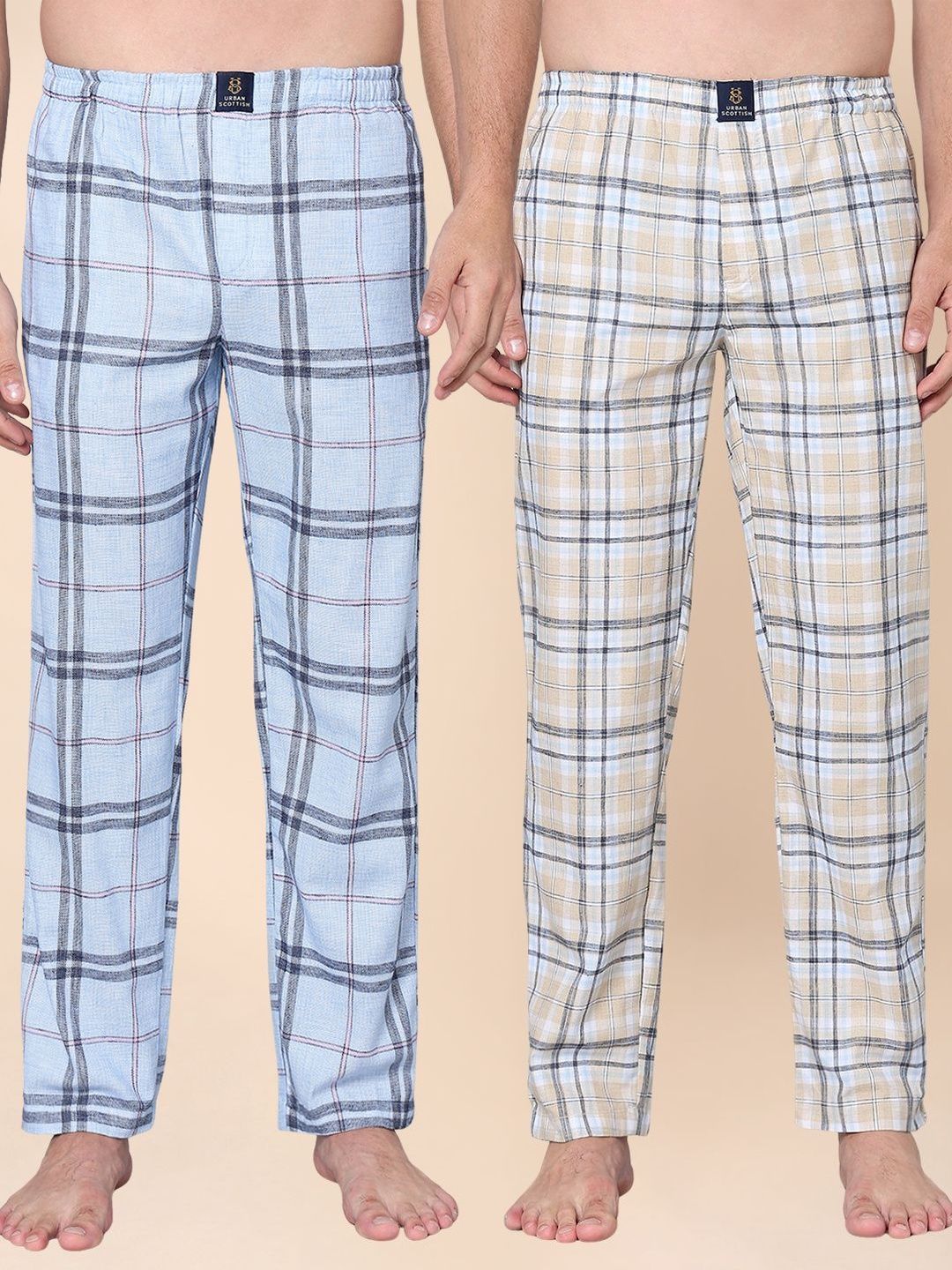 URBAN SCOTTISH Pack of 2 Cotton Lounge Pants-picture-18