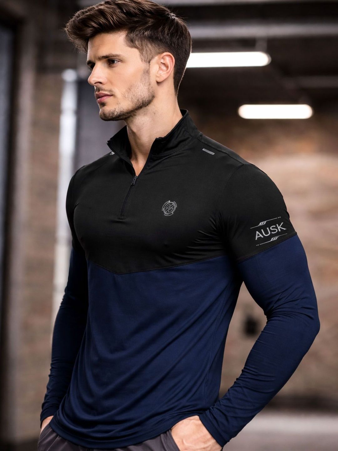 AUSK Men Colourblocked Turtle Neck T-shirt-picture-12