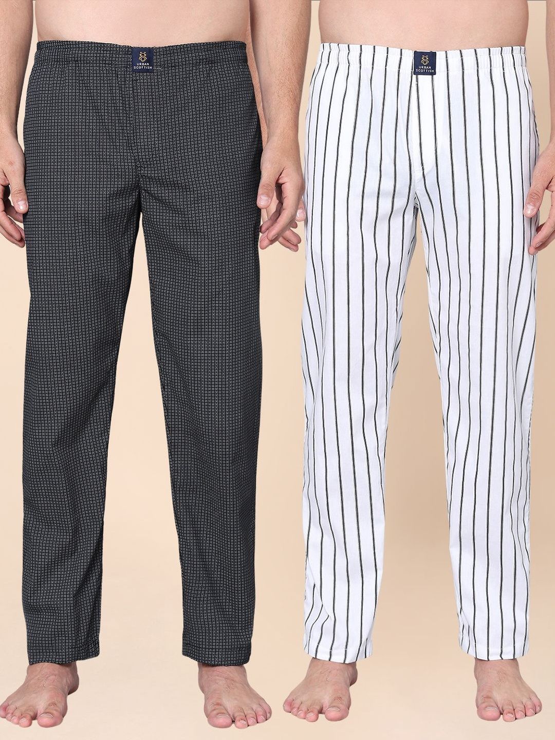 URBAN SCOTTISH Pack of 2 Cotton Lounge Pants-picture-43