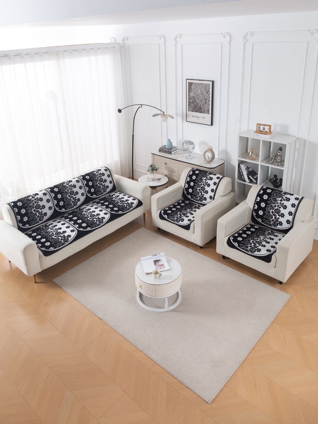 HOKIPO Printed Sofa Cover Without Arms-picture-21