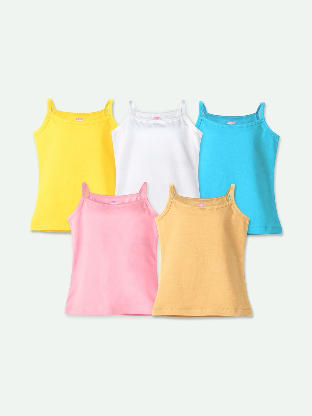 ariel Girls Pack Of 5 Non Padded Camisoles-picture-33