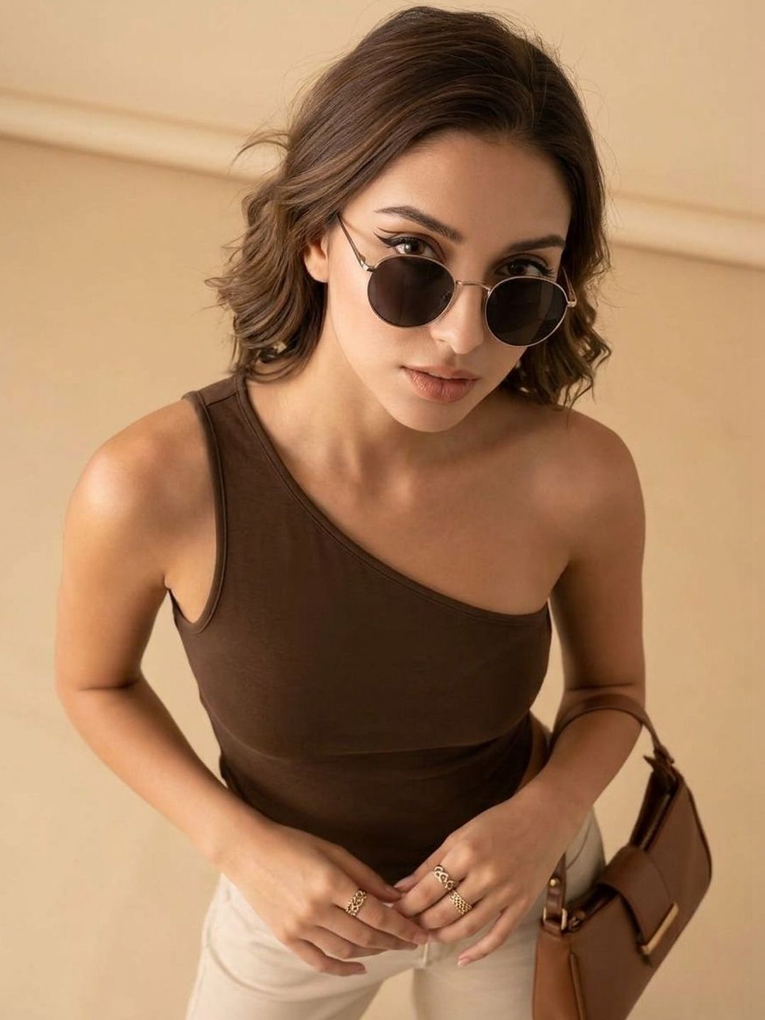 One Shoulder Crop Top view 1