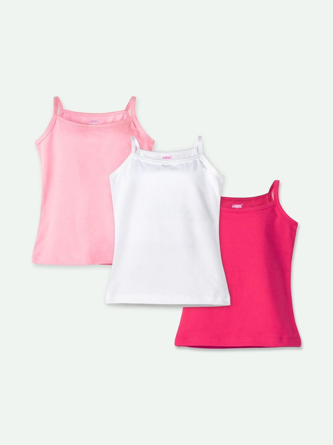 ariel Girls Pack Of 3 Non Padded Camisoles-picture-19