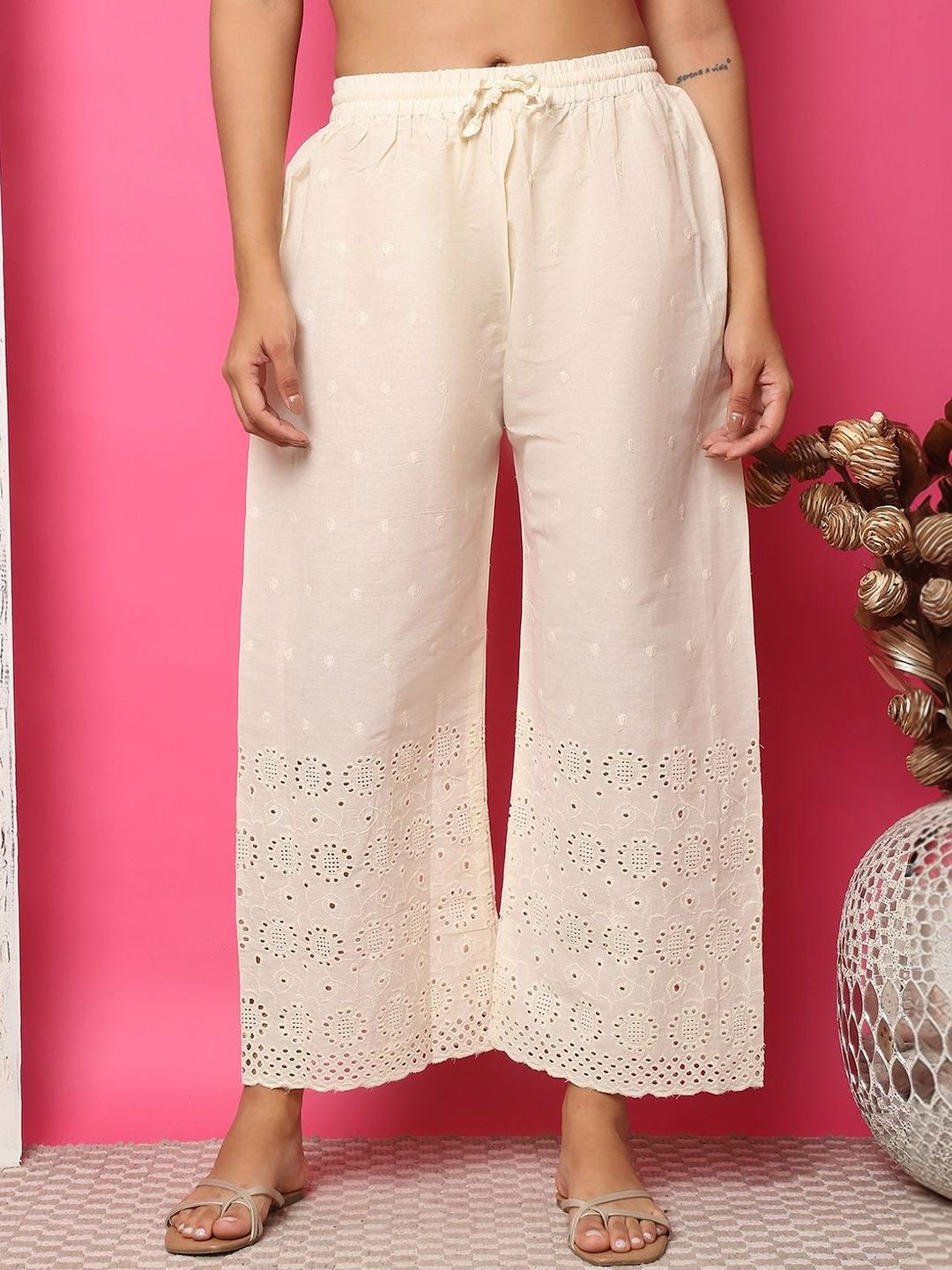 VEE POP Women Embroidered Knitted Ethnic Palazzos-picture-20