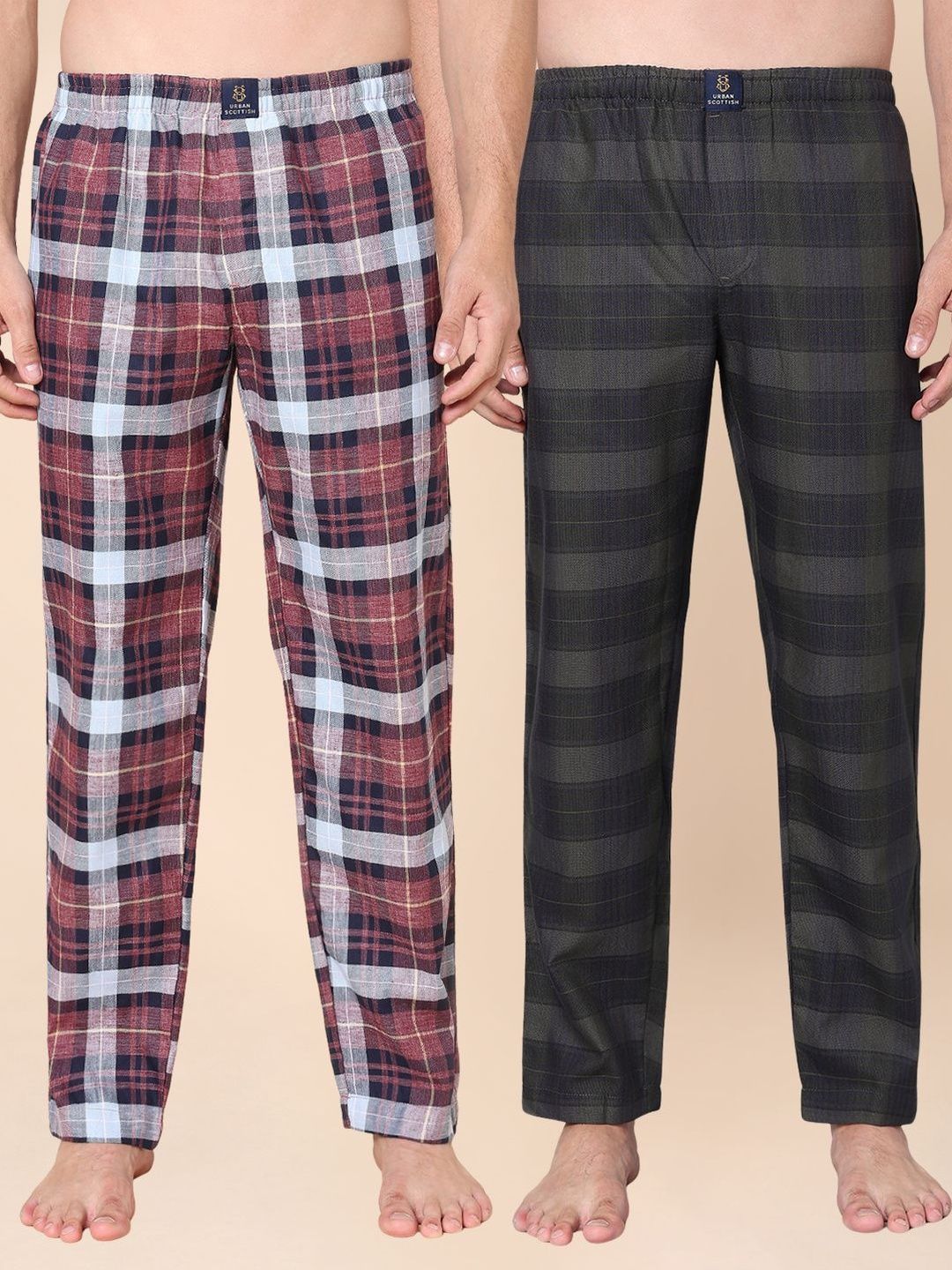 URBAN SCOTTISH Pack of 2 Cotton Lounge Pants-picture-10