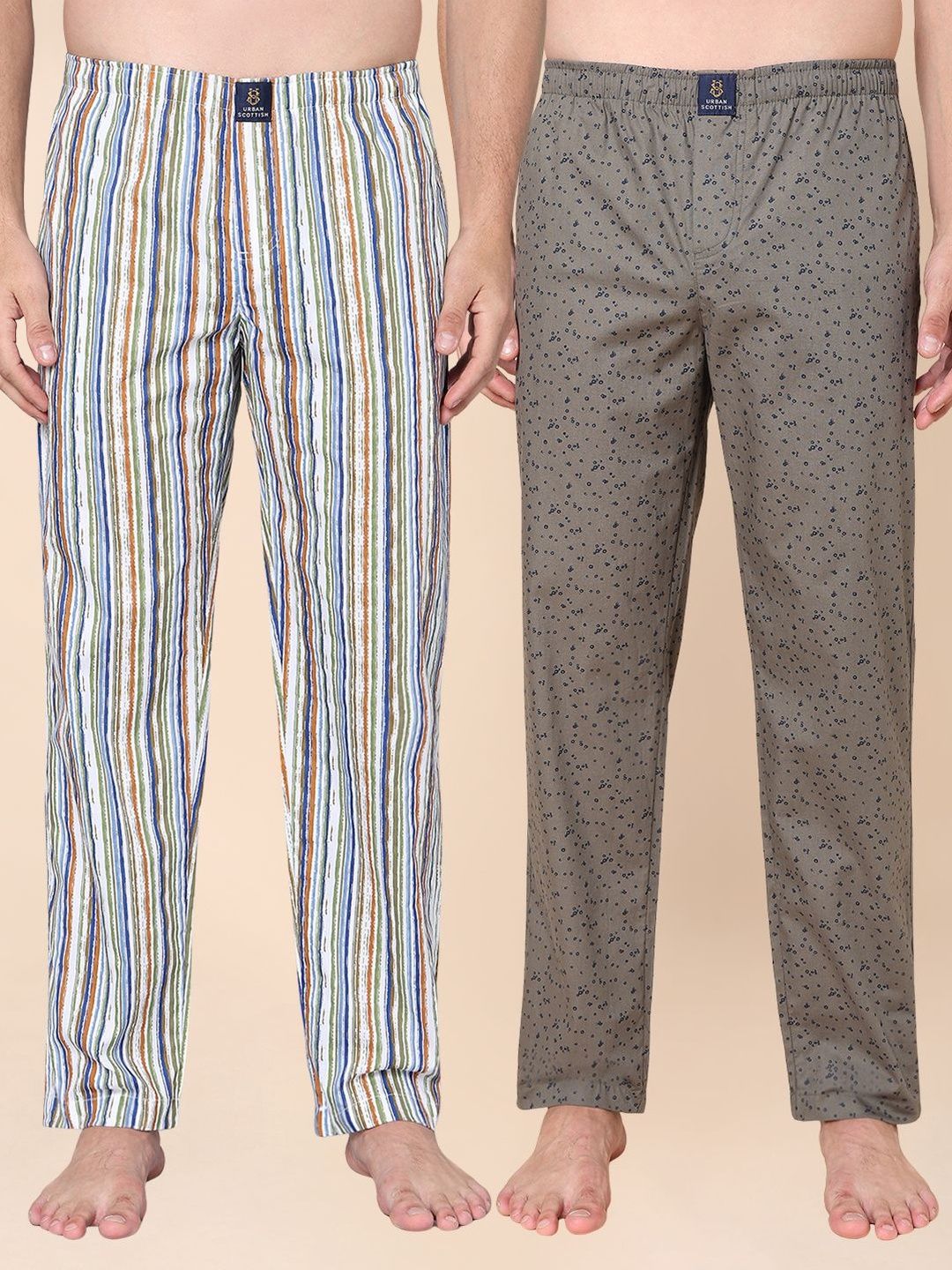 URBAN SCOTTISH Pack of 2 Cotton Lounge Pants-picture-45