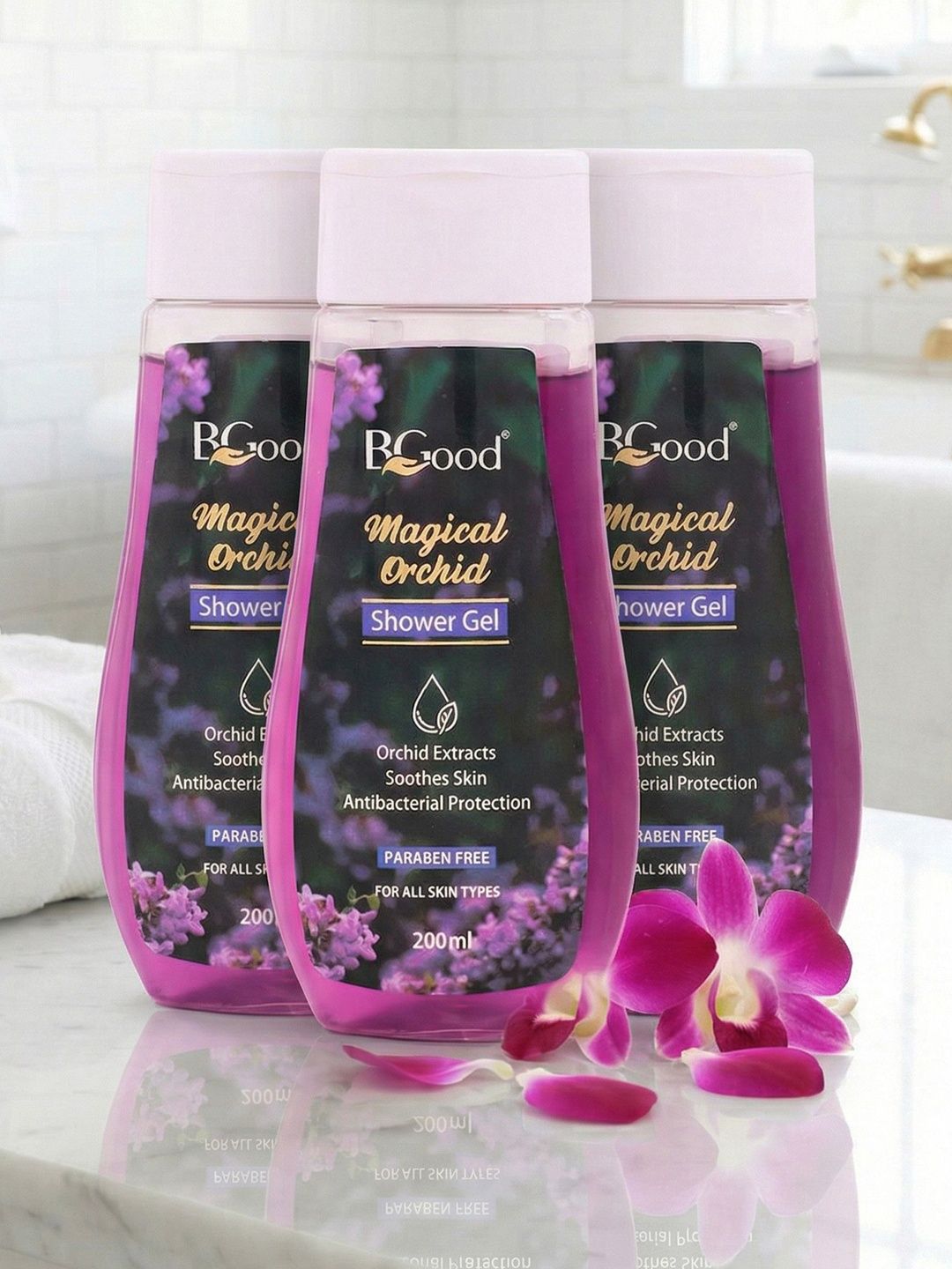Bgood Set Of 3 Orchid Extract Body Wash - 200 ml Each-picture-40