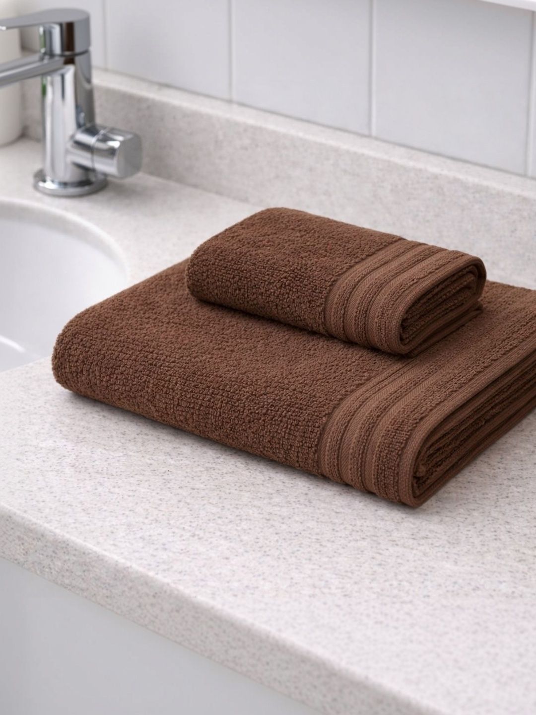 JANGID INDUSTRYS Brown 1 Piece Terry Cotton 500 GSM Towel Set-image-21
