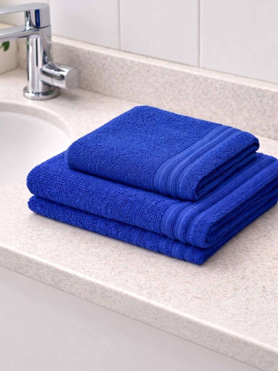 JANGID INDUSTRYS Navy Blue 1 Piece Terry Cotton 500 GSM Towel Set-picture-24