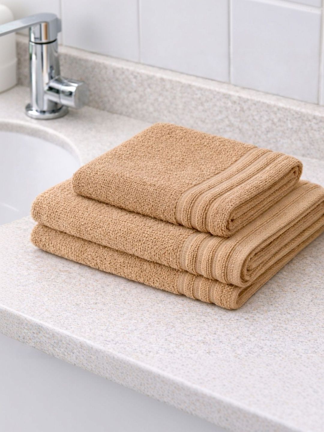 JANGID INDUSTRYS Beige 1 Piece Terry Cotton 500 GSM Towel Set-image-20
