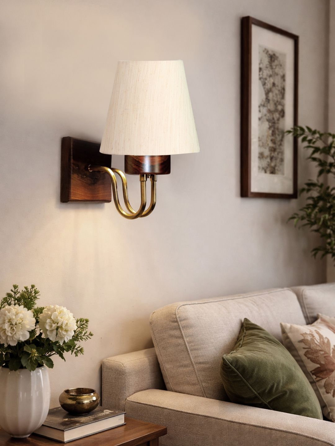 Aura Off White Wood Traditional Abstract Shaped Shaped Wall Lamp-image-19