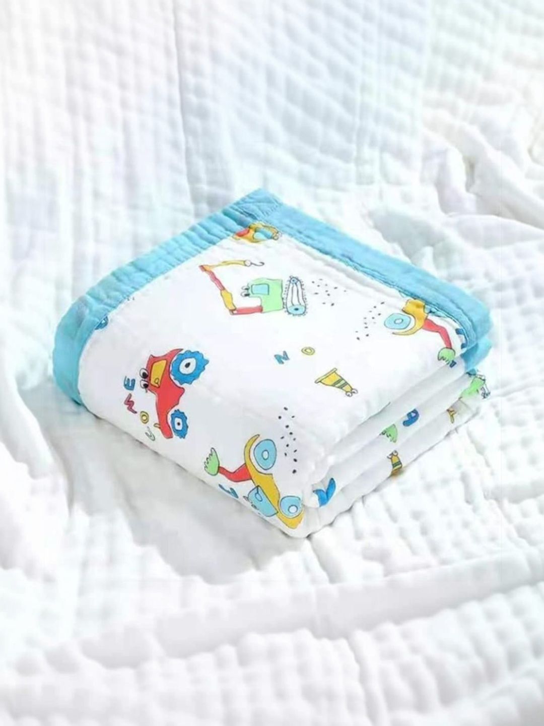 BABY MUSLIN Yellow & White 1 Printed 500 GSM Bath Towel-picture-22