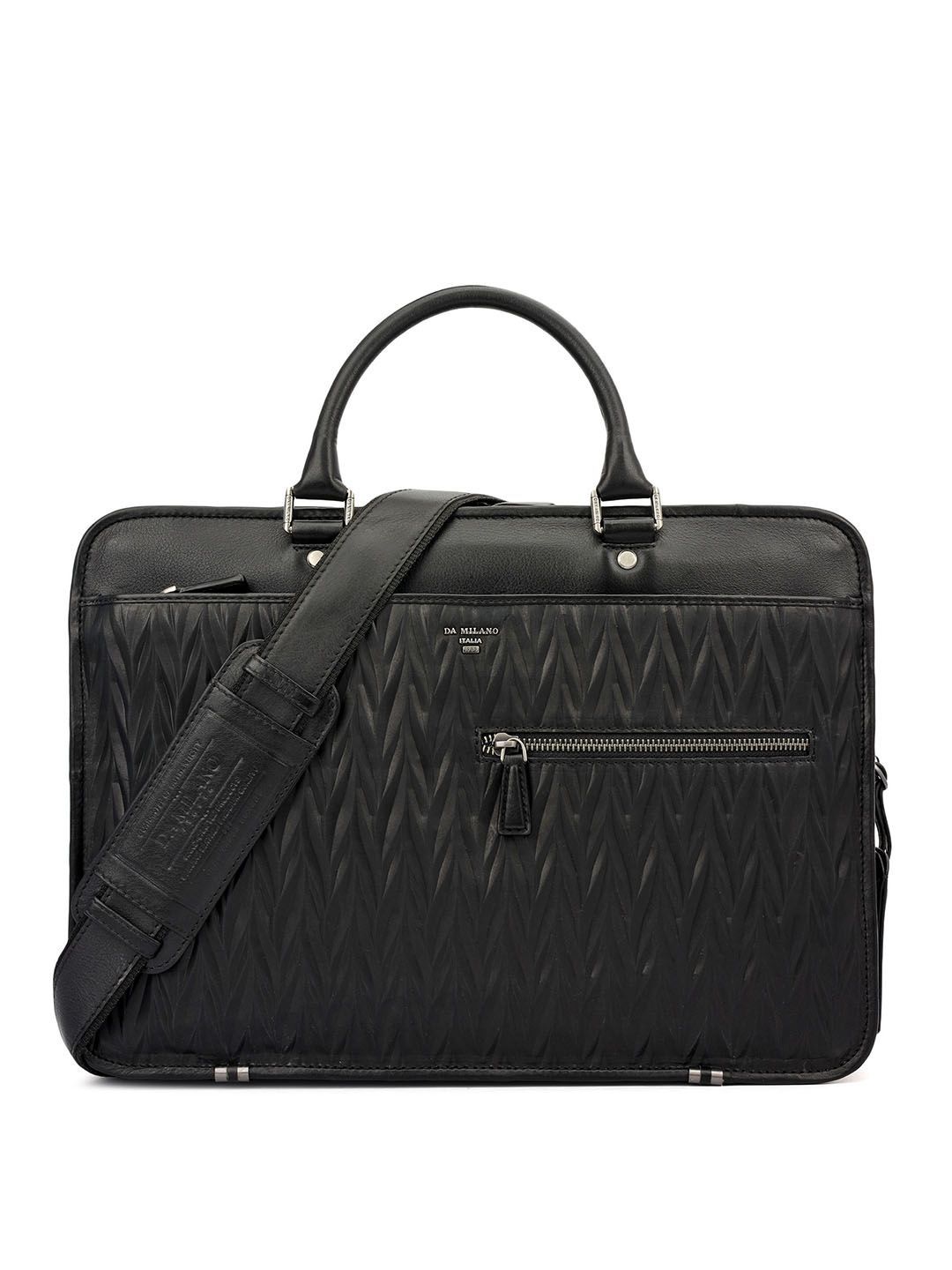 Da Milano Men Textured Leather Laptop Bag-picture-15