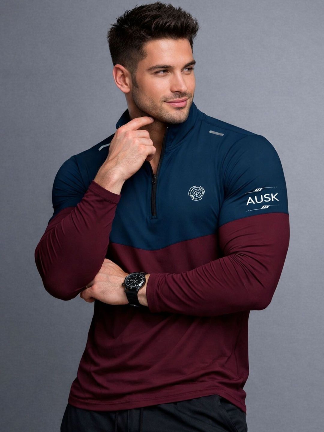 THE BEETEL HOUSE Men Colourblocked Turtle Neck T-shirt-picture-17