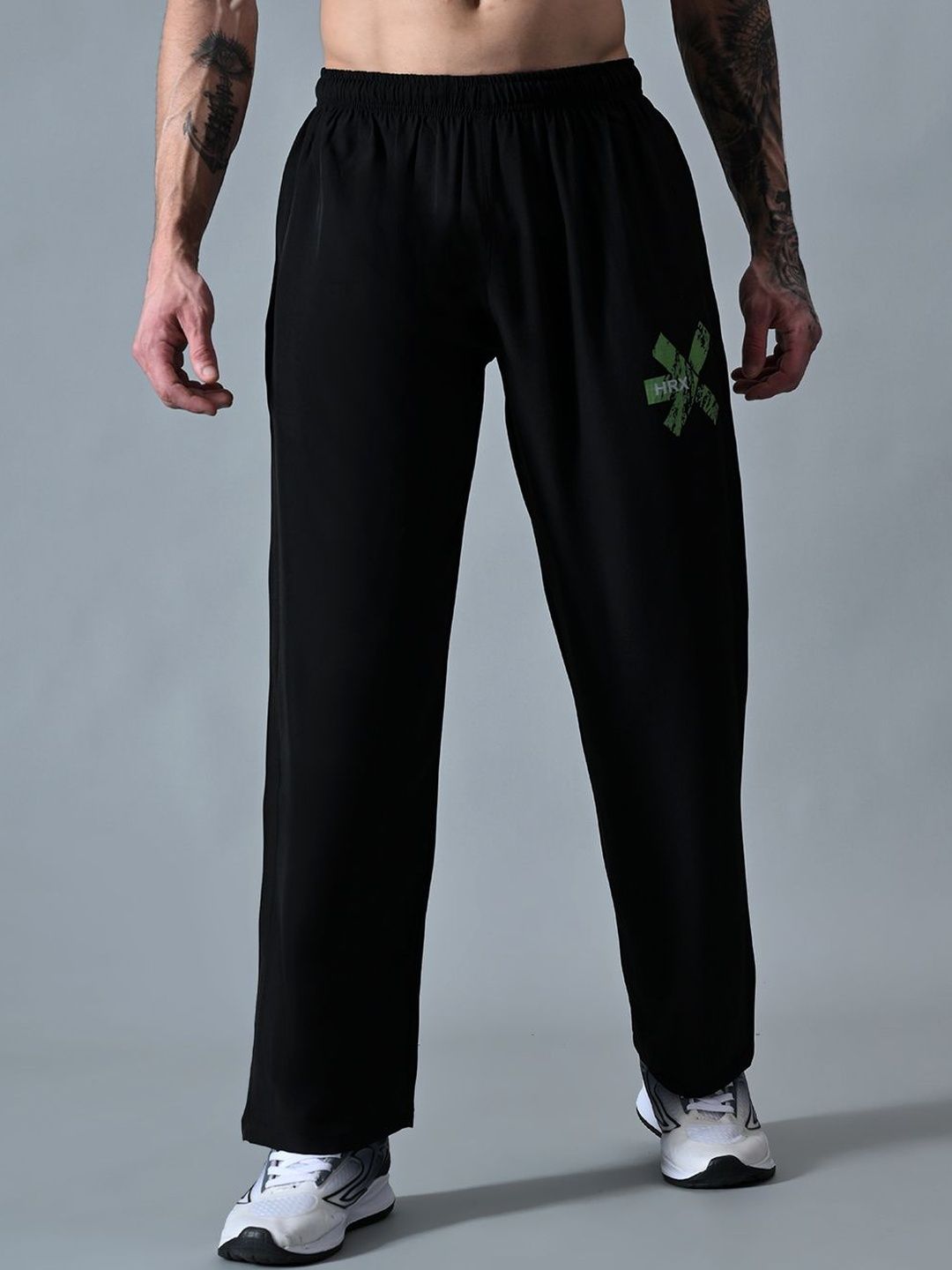 HRX by Hrithik Roshan Men Regular Fit Brand Logo Dry Fit Training Track Pants-picture-51