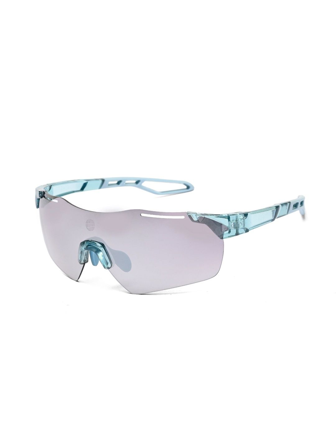 HASHTAG EYEWEAR Unisex Mirrored Lens & Blue Shield Sunglasses with-image-49