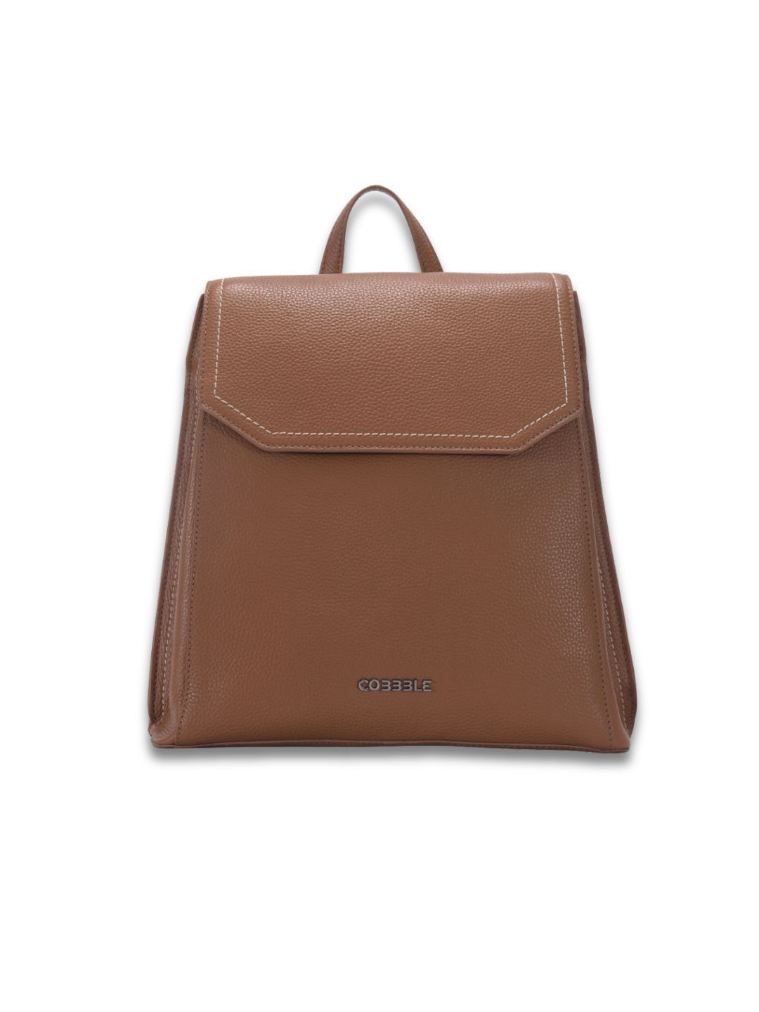 Cobbble Brand Logo Contrast Detail Leather Backpack with Monster Key Fob-picture-18