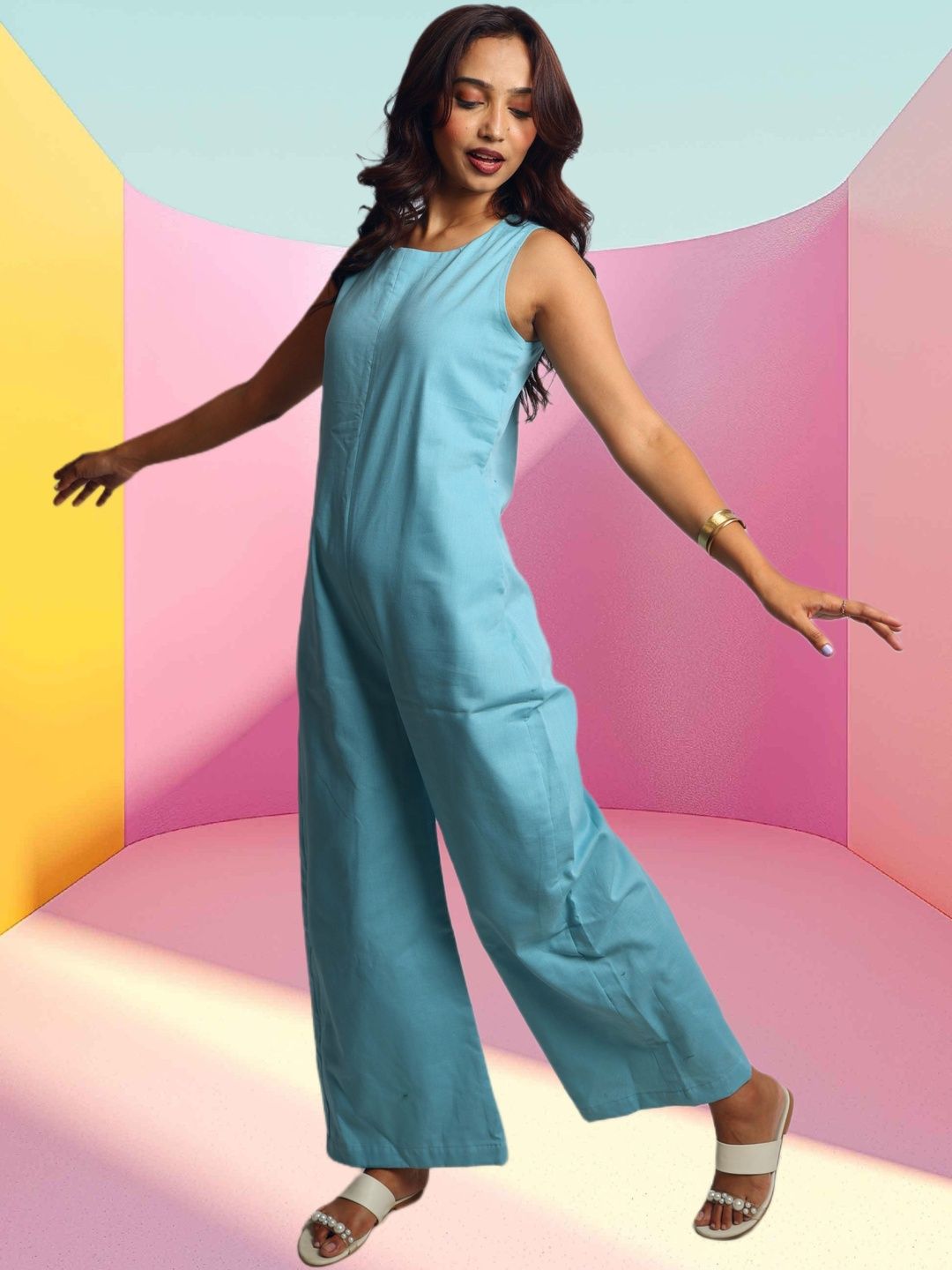 ARMA BY ANGEL JAIN Linen Blend Culotte Jumpsuit-picture-55