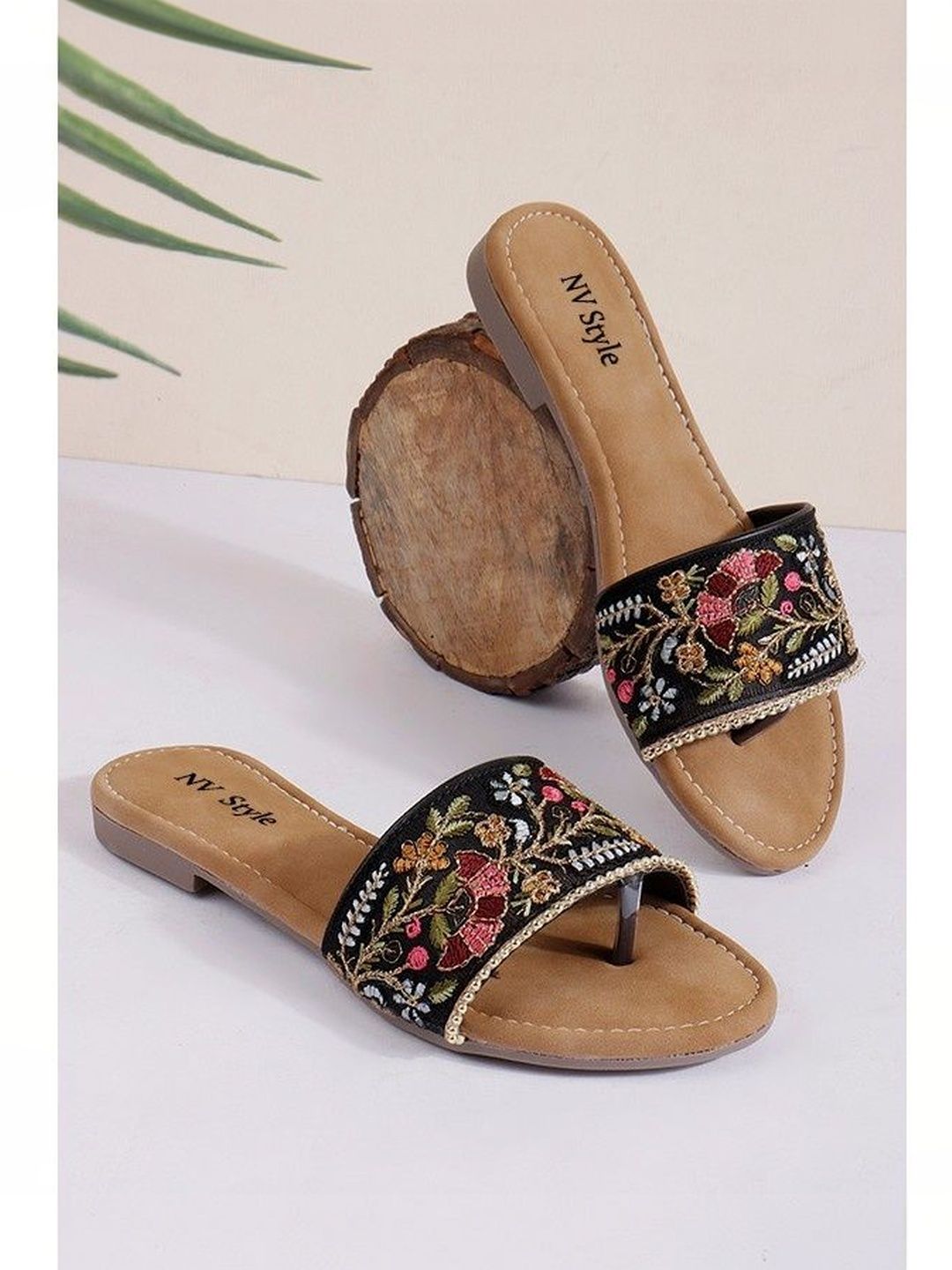 NV Style Women Printed Open Toe Flats-image-26
