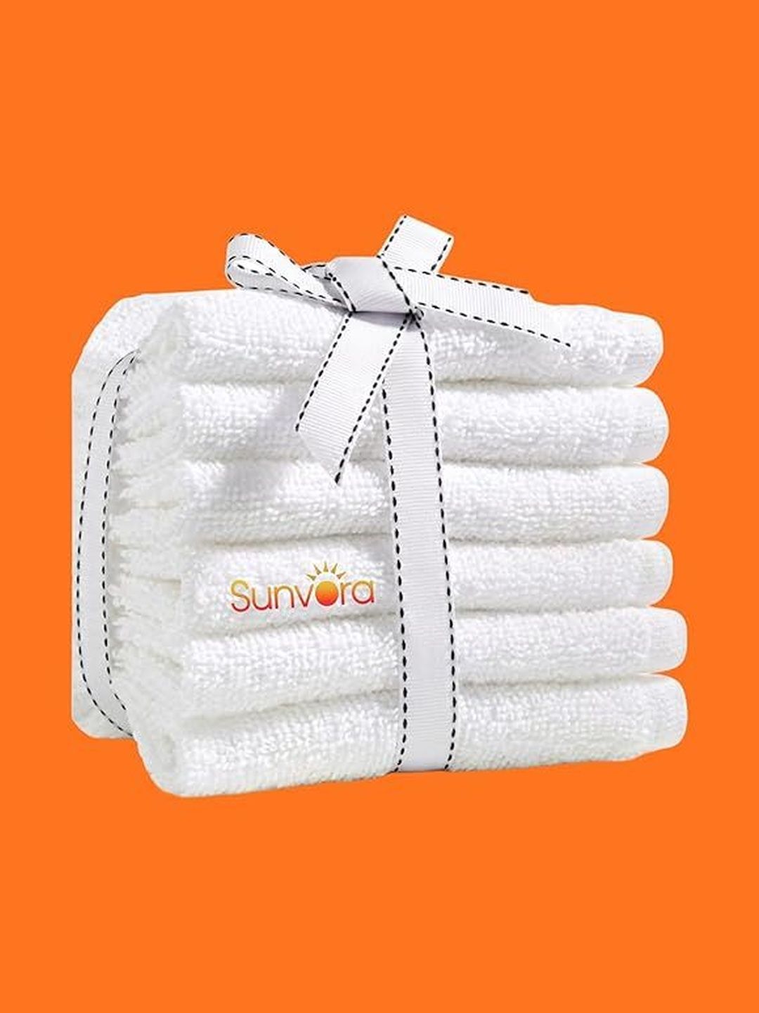 Sunvora Set Of 6 White Cotton Face Towels-image-20