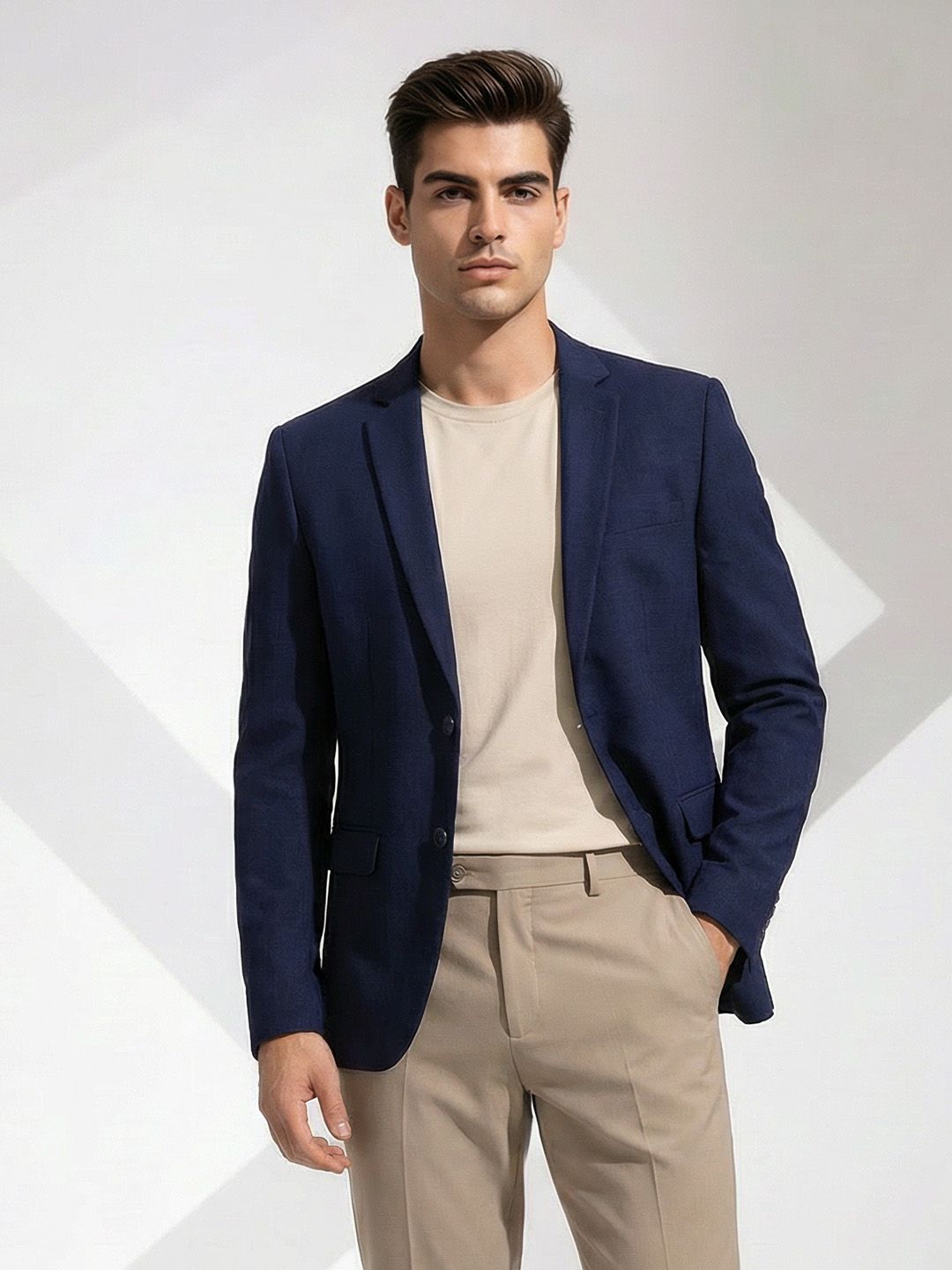 INVICTUS Regular Fit Notched Lapel Collar Formal Blazer-image-31