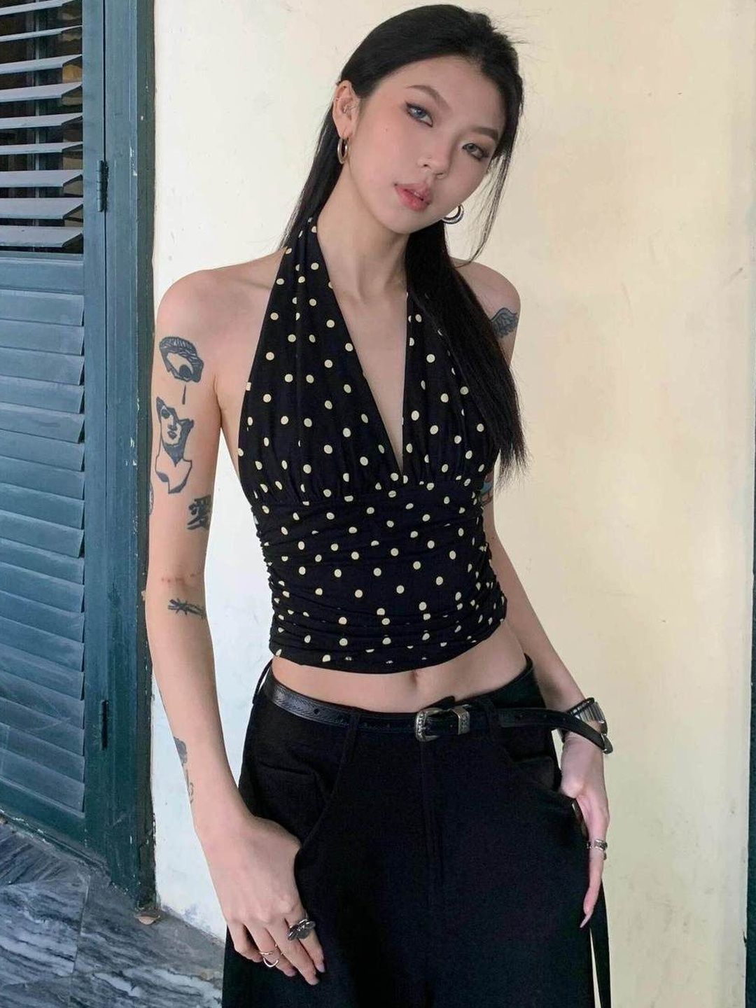 StyleCast x Revolte Polka Dot Print Top-picture-37