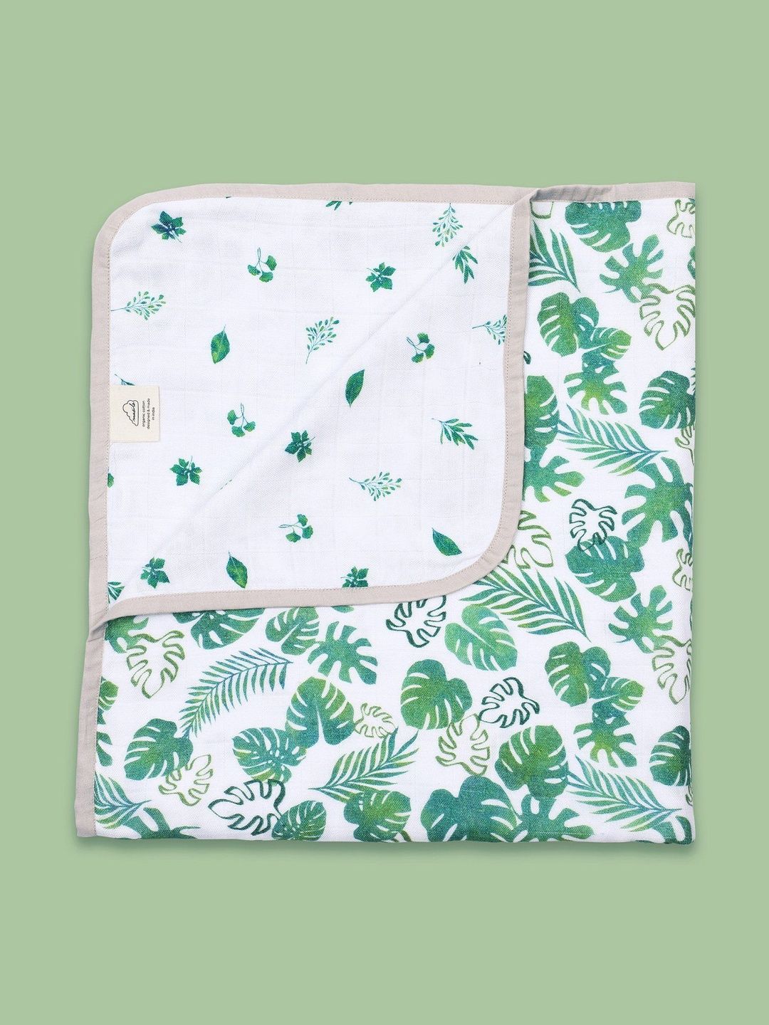Masilo Green & White Floral Summer 350 GSM Blanket-picture-11