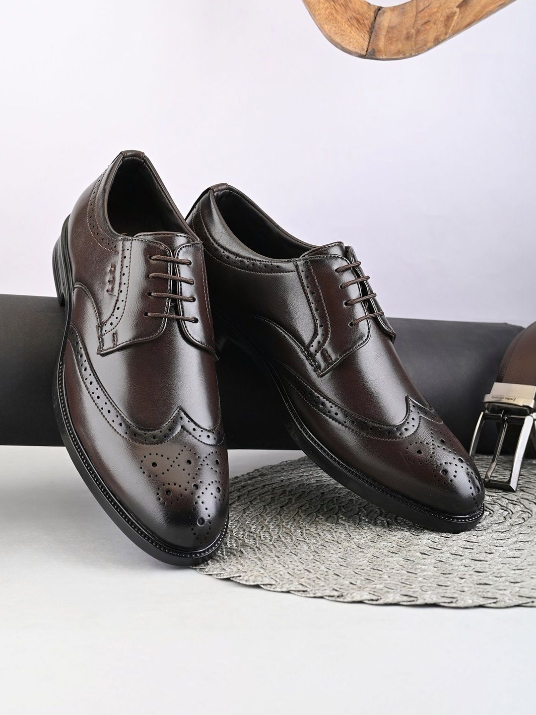 House of Pataudi Men Light Weight Durable Comfortable Lace-up Formal Oxfords-image-38
