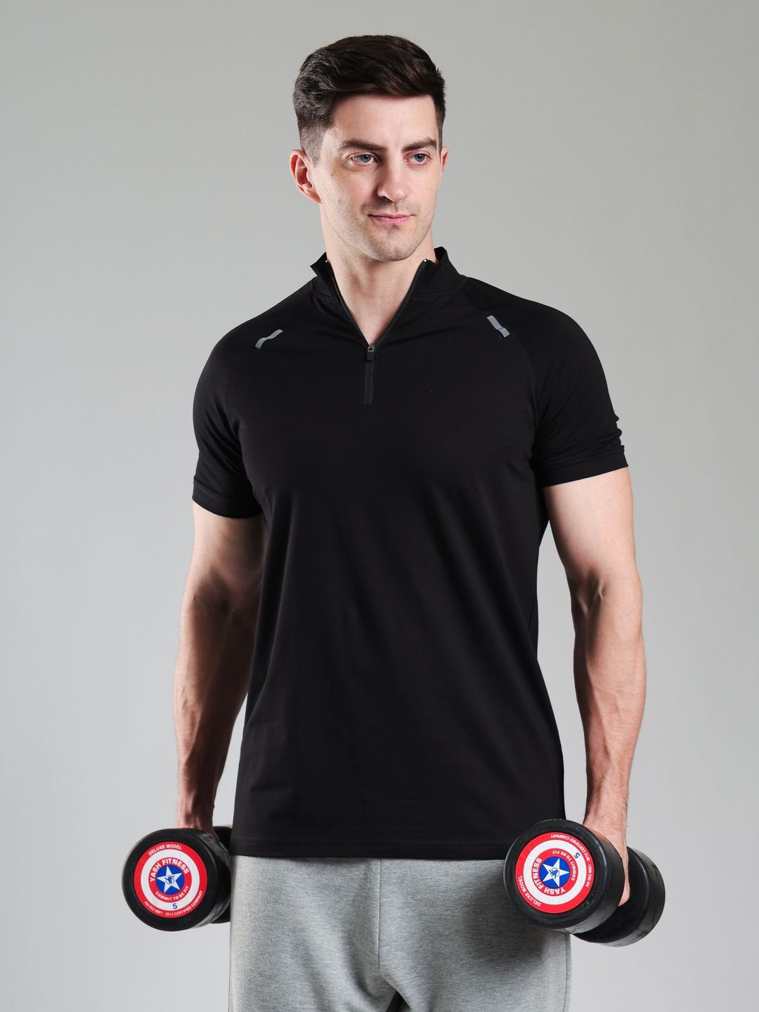 GROW Men Mandarin Collar Pockets T-shirt-picture-57