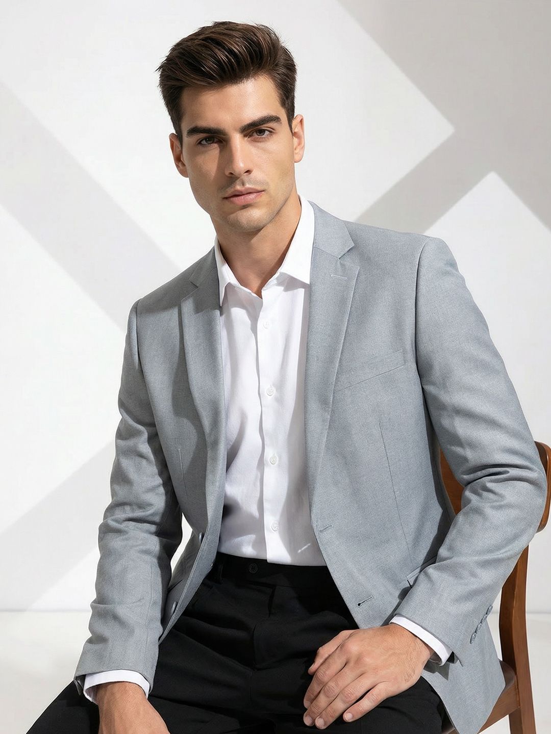 INVICTUS Single Breasted Notched Lapel Collar Formal Blazer-picture-51