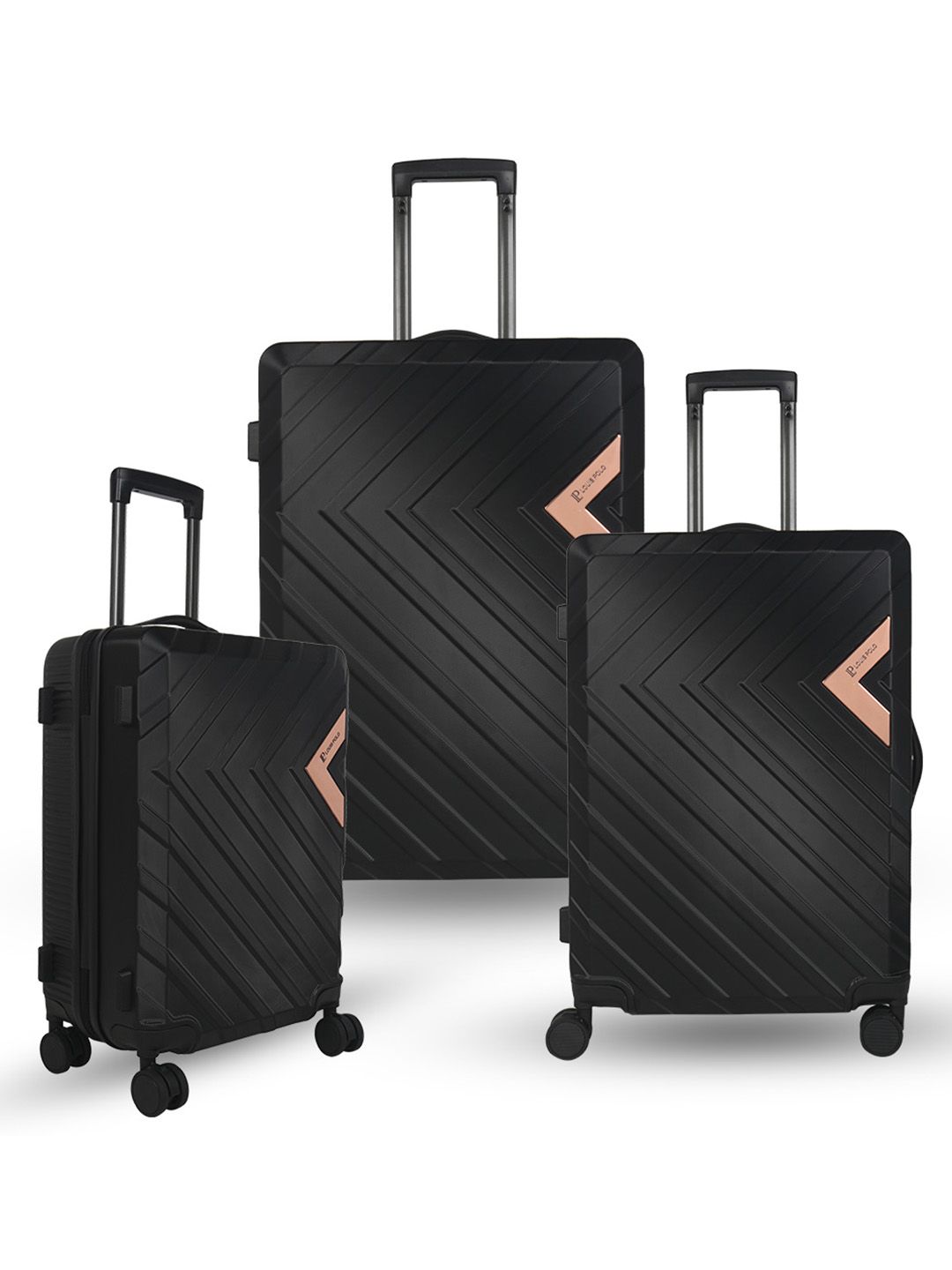 LOUIS POLO VeeZoom Set of 3 Textured Trolley Suitcase - Cabin + Medium + Large-picture-19