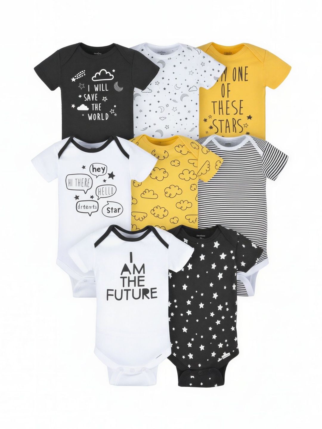 Gerber Infant Girls Pack Of 8 Printed Pure Cotton Bodysuit-image-24