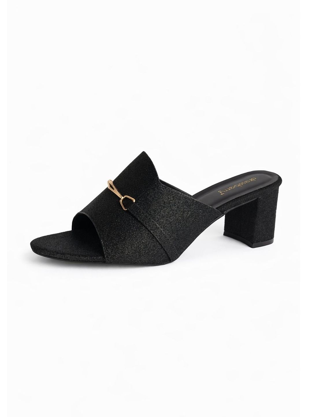 DressBerry Textured Party Block Mules with Buckles-picture-29