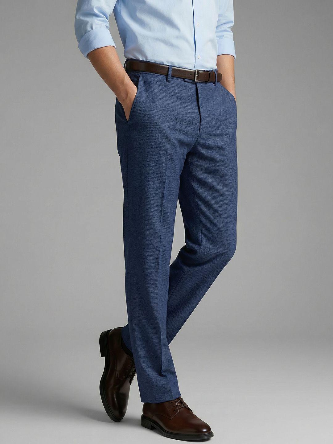 Louis Philippe Men Slim Fit Formal Trousers-picture-11