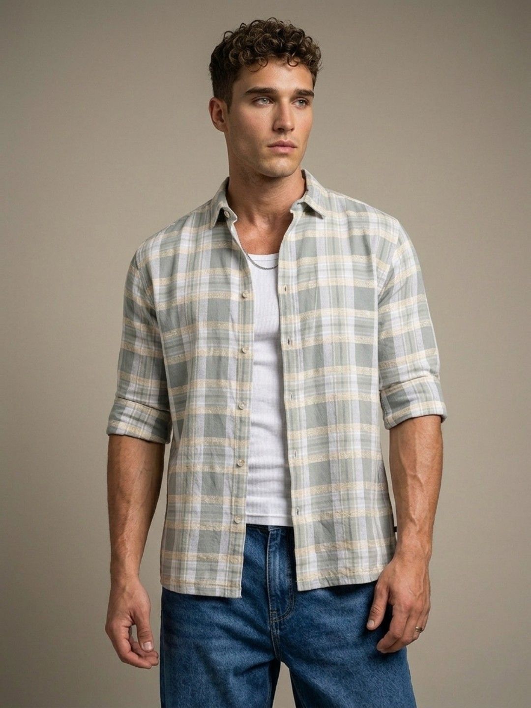 glitchez Relaxed Fit Checked Casual Shirt-picture-28