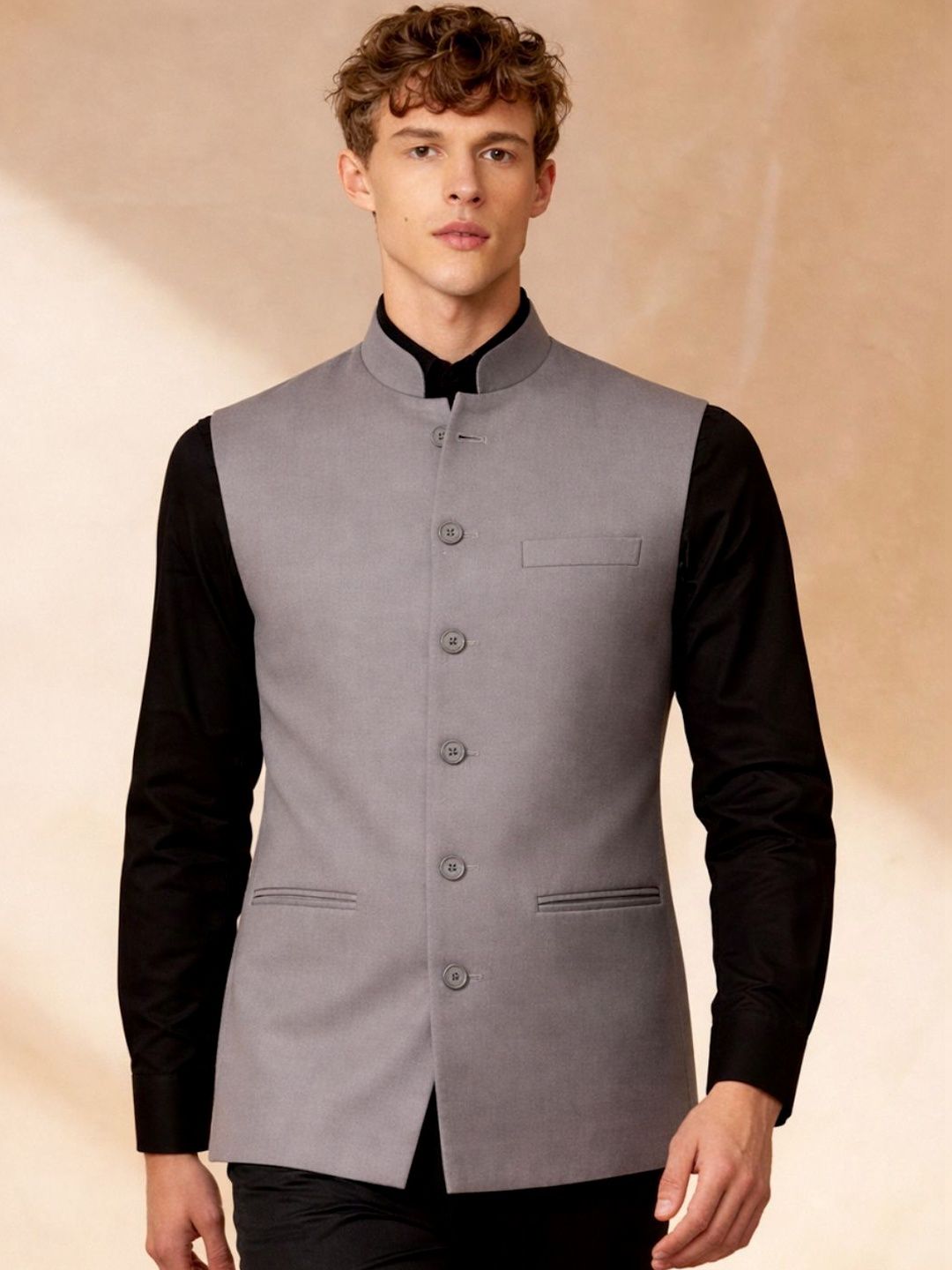 Greenfibre Men Woven Nehru Jackets-image-37