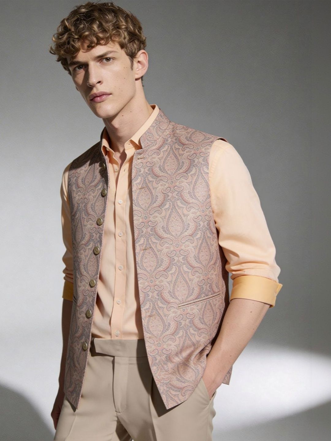 Greenfibre Men Woven Nehru Jackets-picture-42