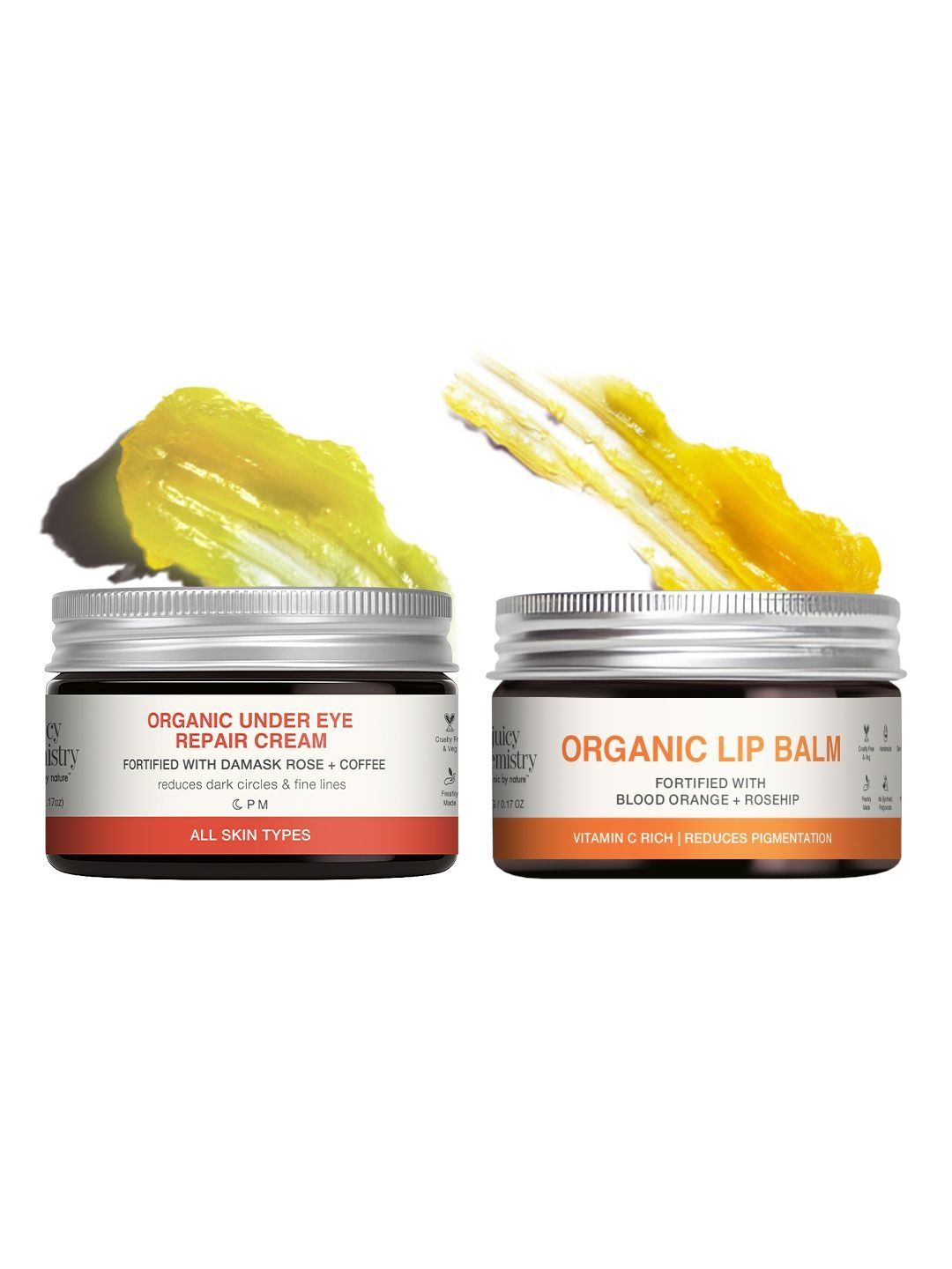 Juicy Chemistry Set Of 2 Organic Under Eye Repair Cream & Lip Balm - 5 g Each-image-14