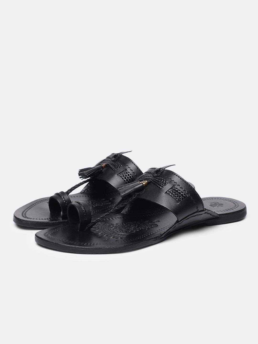 House of Pataudi Men Leather Kolhapuri Comfort Sandals-image-46