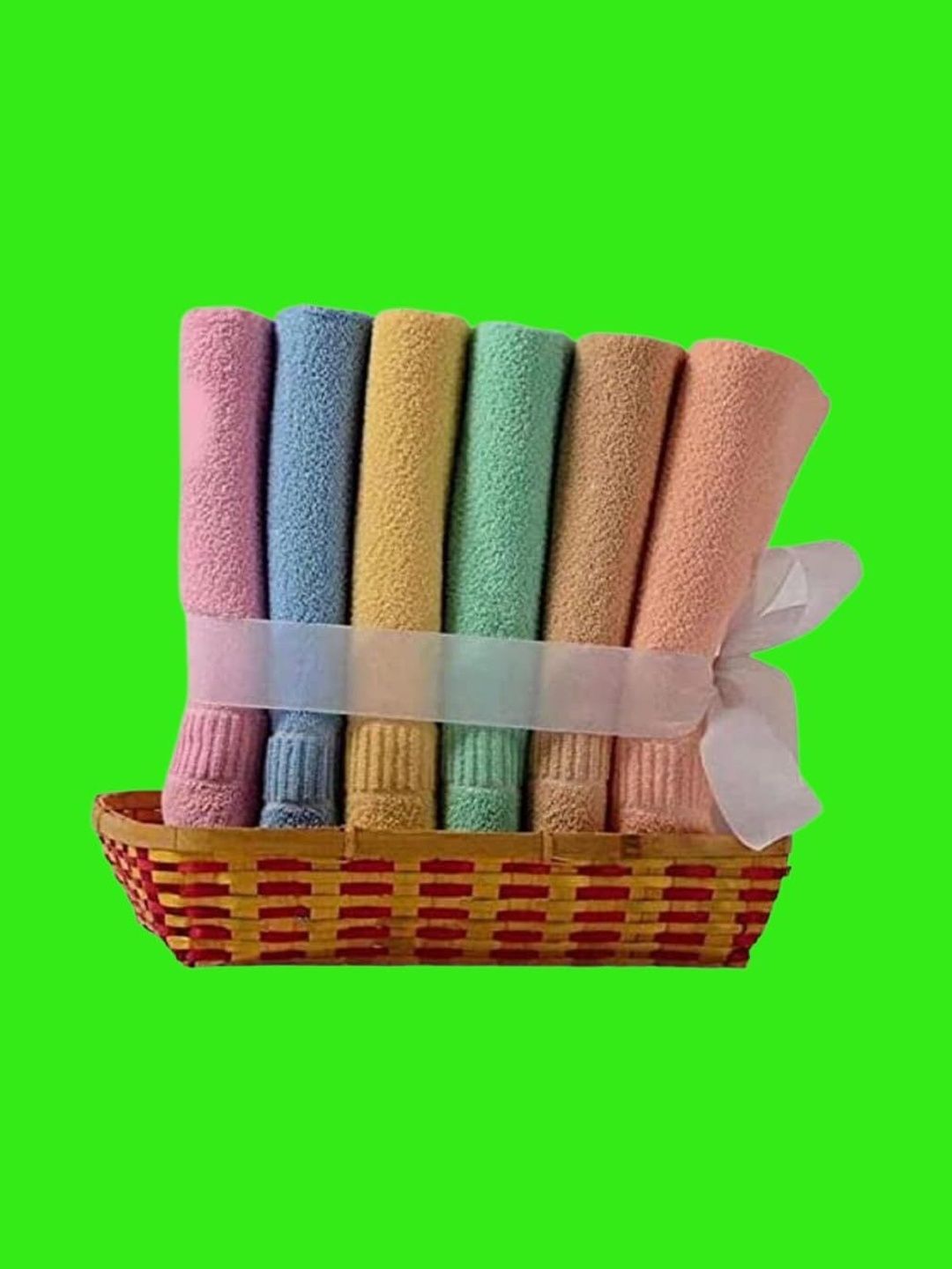 Sunvora Set Of 6 Yellow & Blue 450 GSM Microfiber Compact Absorbent Face Towels-image-10