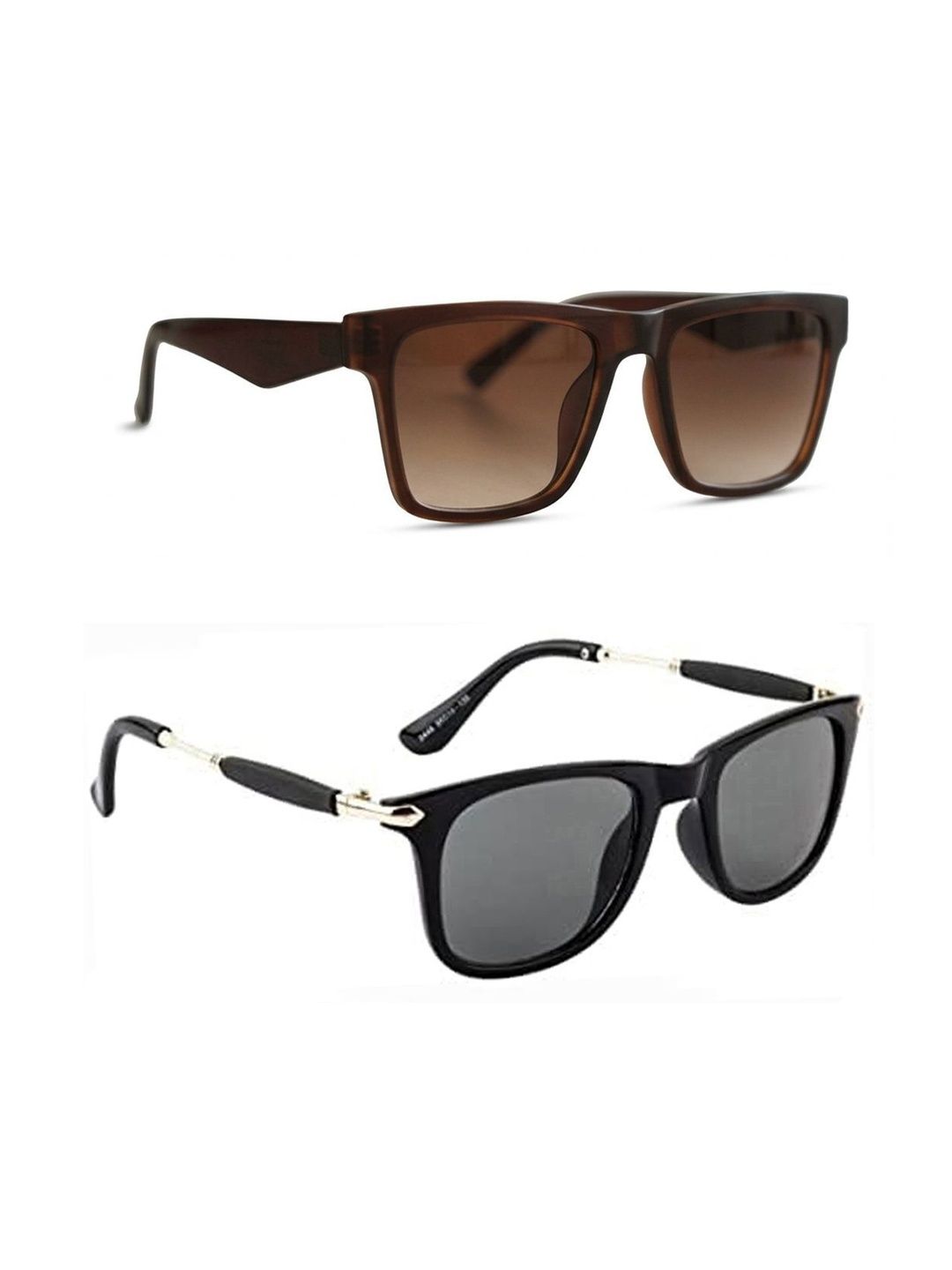 Elligator Men Set of 2 Wayfarer Sunglasses with UV Protected Lens - XaperBrwn_PoloBlk-picture-28