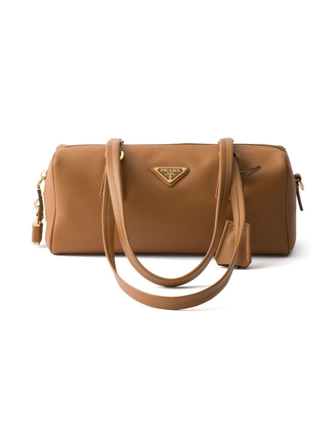 Prada Women Camel Brown Leather Handbags-picture-35