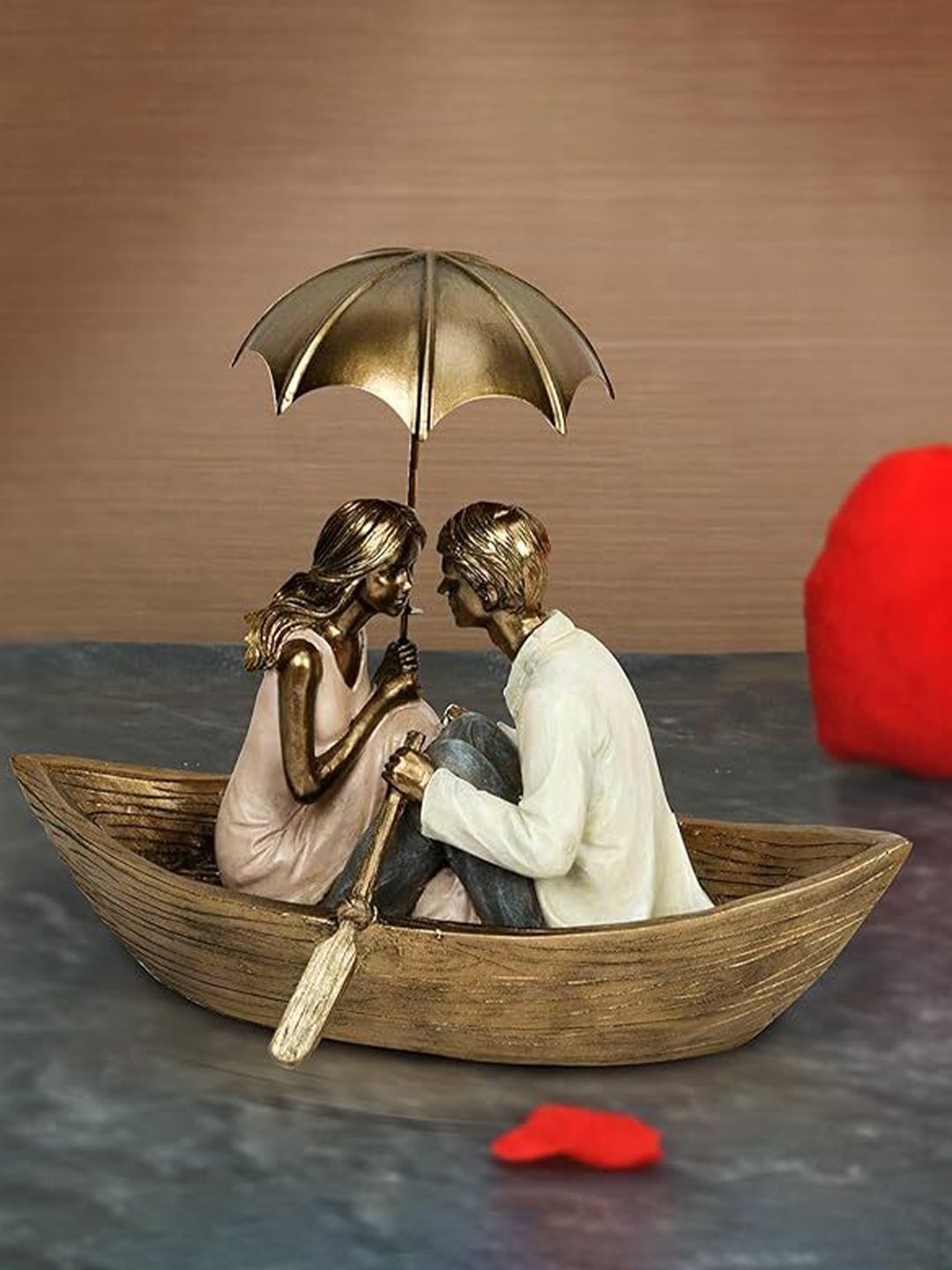 Artisyn White & Pink Boat Romantic Couple Showpiece-image-14