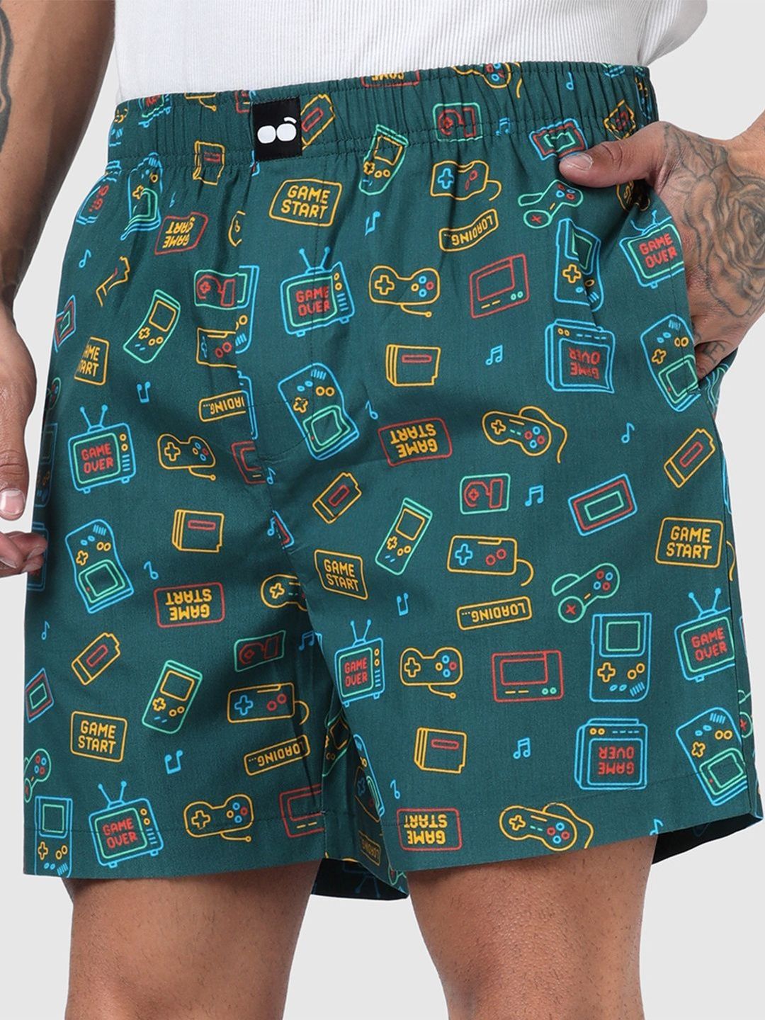 Bewakoof Men Forest Green All Over Printed Boxers-picture-27