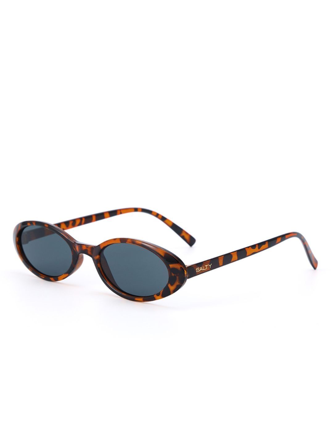 SALTY Women Black Lens & Steel-Toned Oval Sunglasses with-image-33