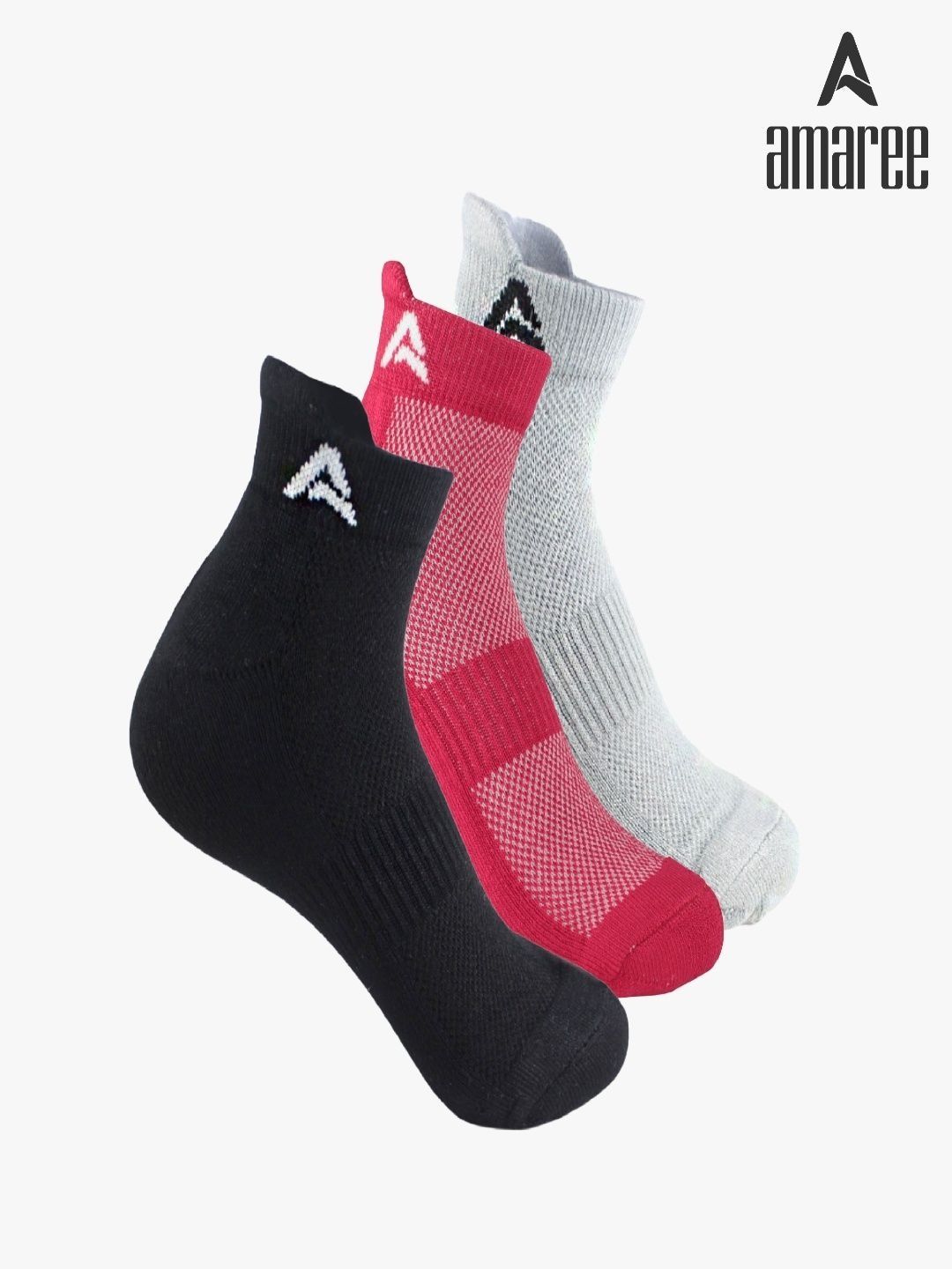 AMAREE Unisex Pack of 3 Assorted Patterned Ankle Length Socks-picture-14