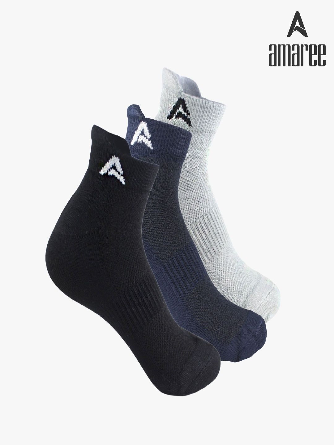 AMAREE Unisex Pack of 3 Assorted Ankle Length Socks-picture-10
