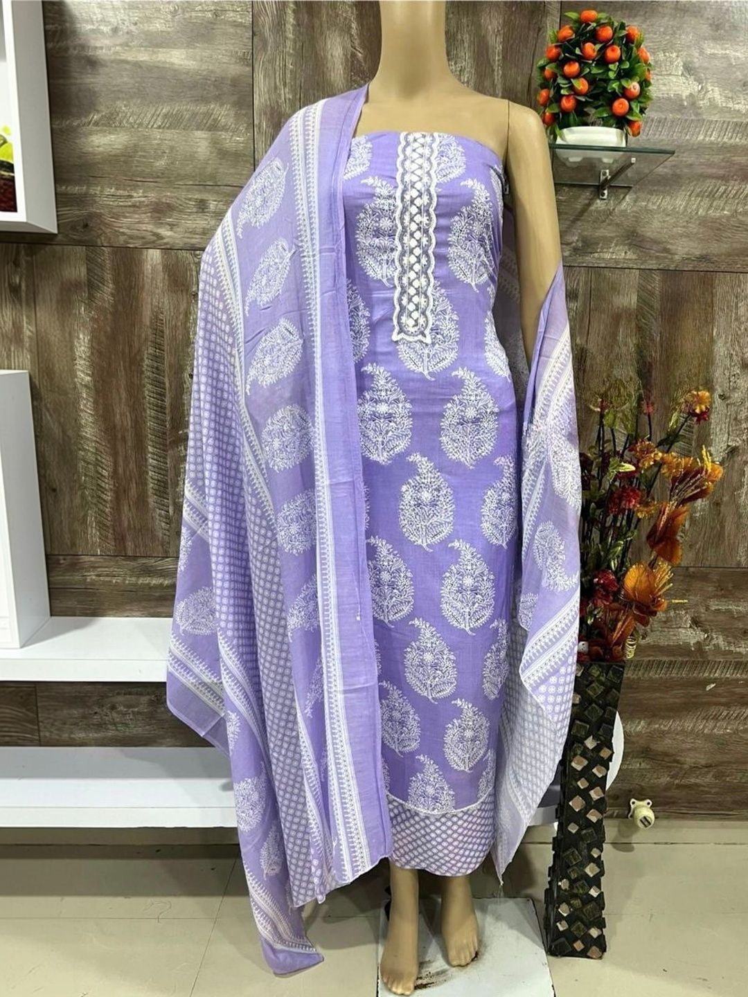 SILKORA Printed Pure Cotton Unstitched Dress Material-picture-12